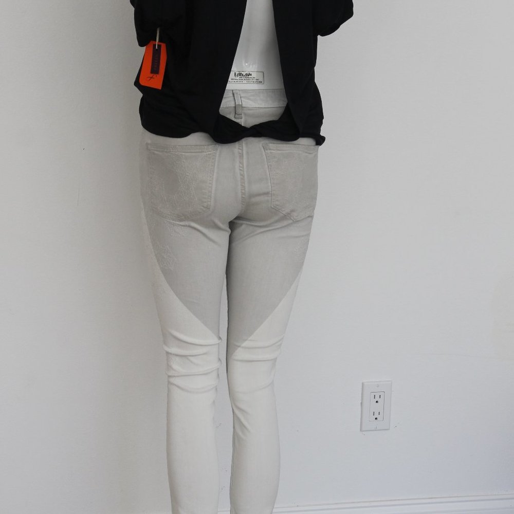 $378 Zadig & Voltaire BROCKENBOW Mascara Artemis Jeans White & Gray 29 - Picture 6 of 16